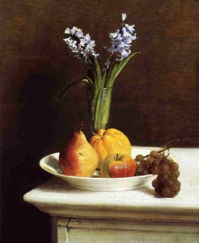 亨利 方丹 拉圖爾 Still Life Hyacinths and Fruit